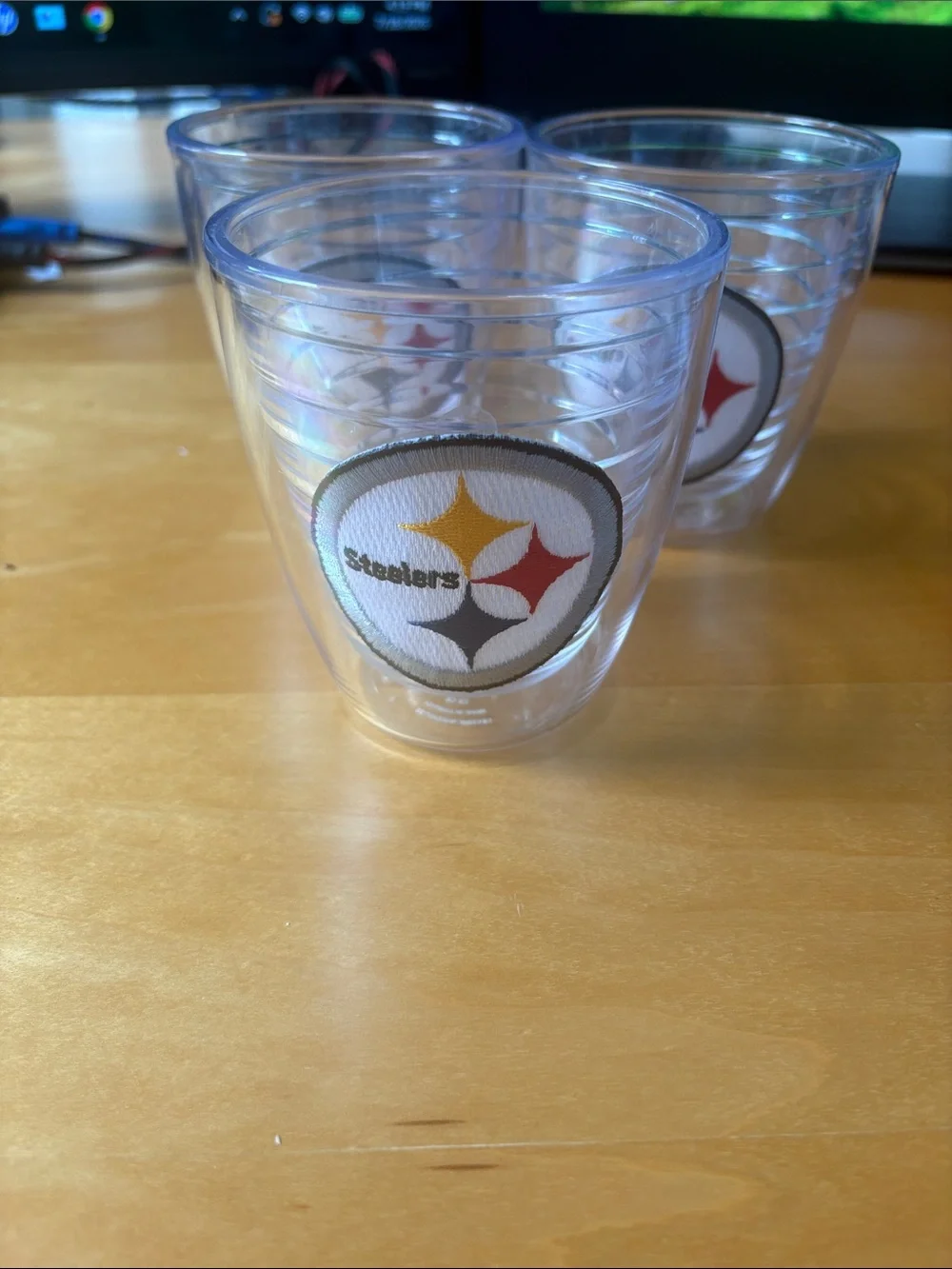 tervis Clear Double-Wall Tumbler with Steelers Patch - Yellow, Red, Black